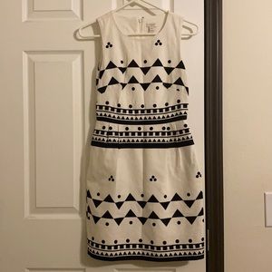 J. Crew 00 white & black dress with pockets!